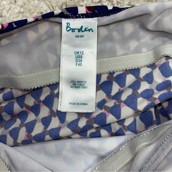 Boden Tankini Top Women’s Size 8 Halter Bow Front Patterned Swim - Picture 8 of 9